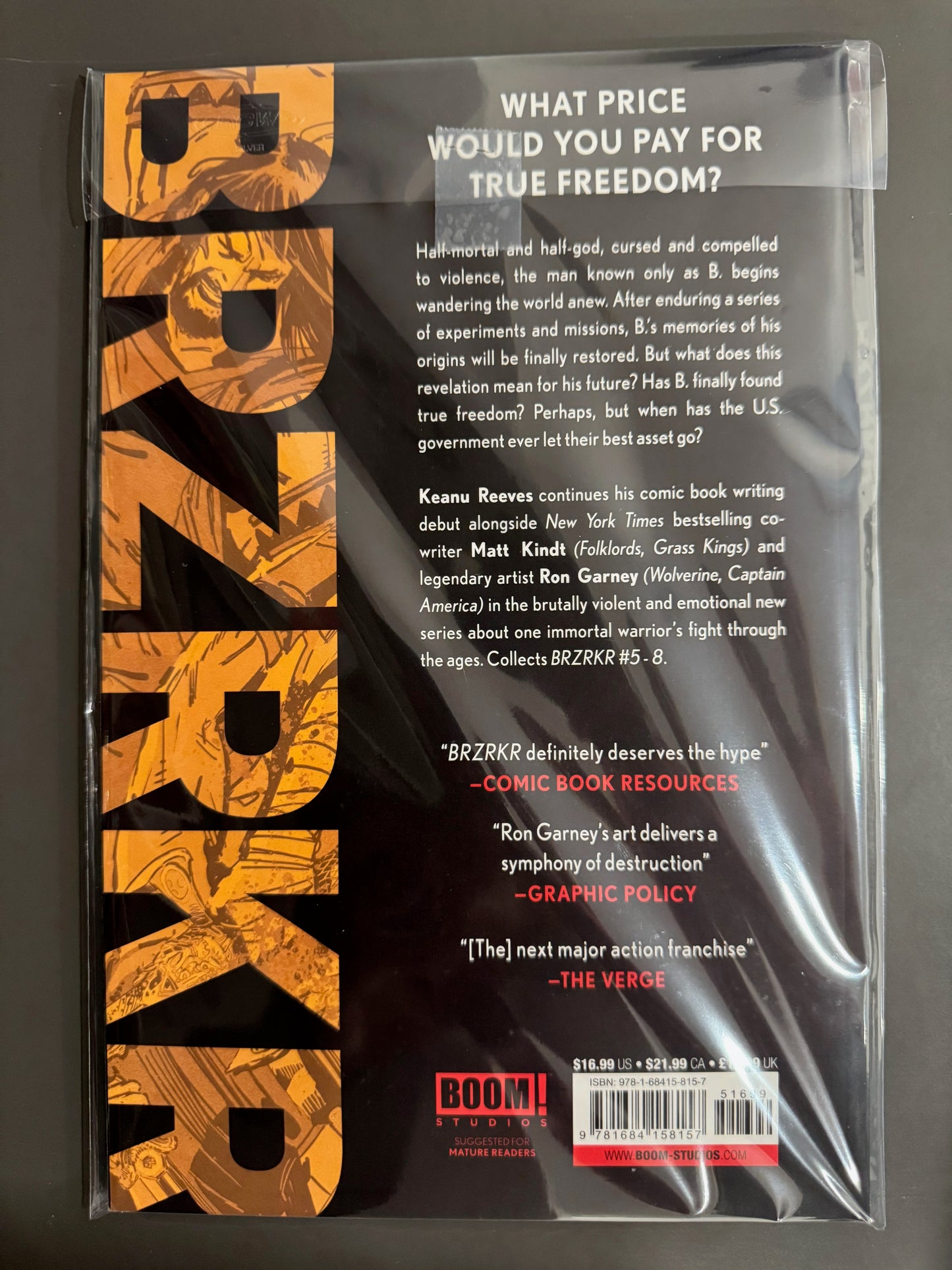 BRZKR 1-2-3 TPB By Keanu Reeves Like New