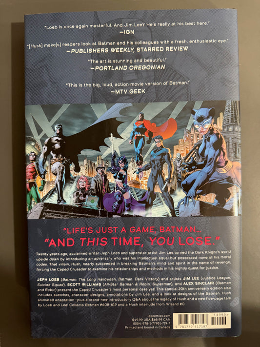 Batman Hush 20th Anniversary Edition by Jeph Loeb Like New